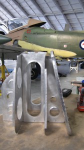 Spitfire forward lower fuel tank under construction.